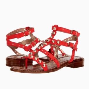 Sam Edelman Elisa Gladiator Stud Coral Punch Sandals | 9.5M